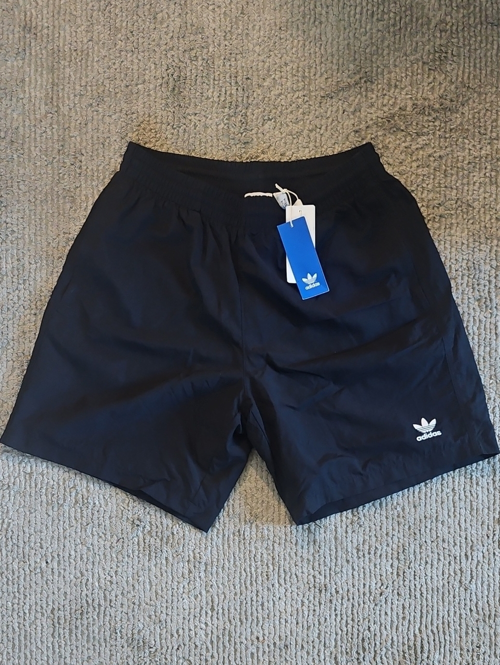 adidas Black Athletic Shorts with White Trefoil